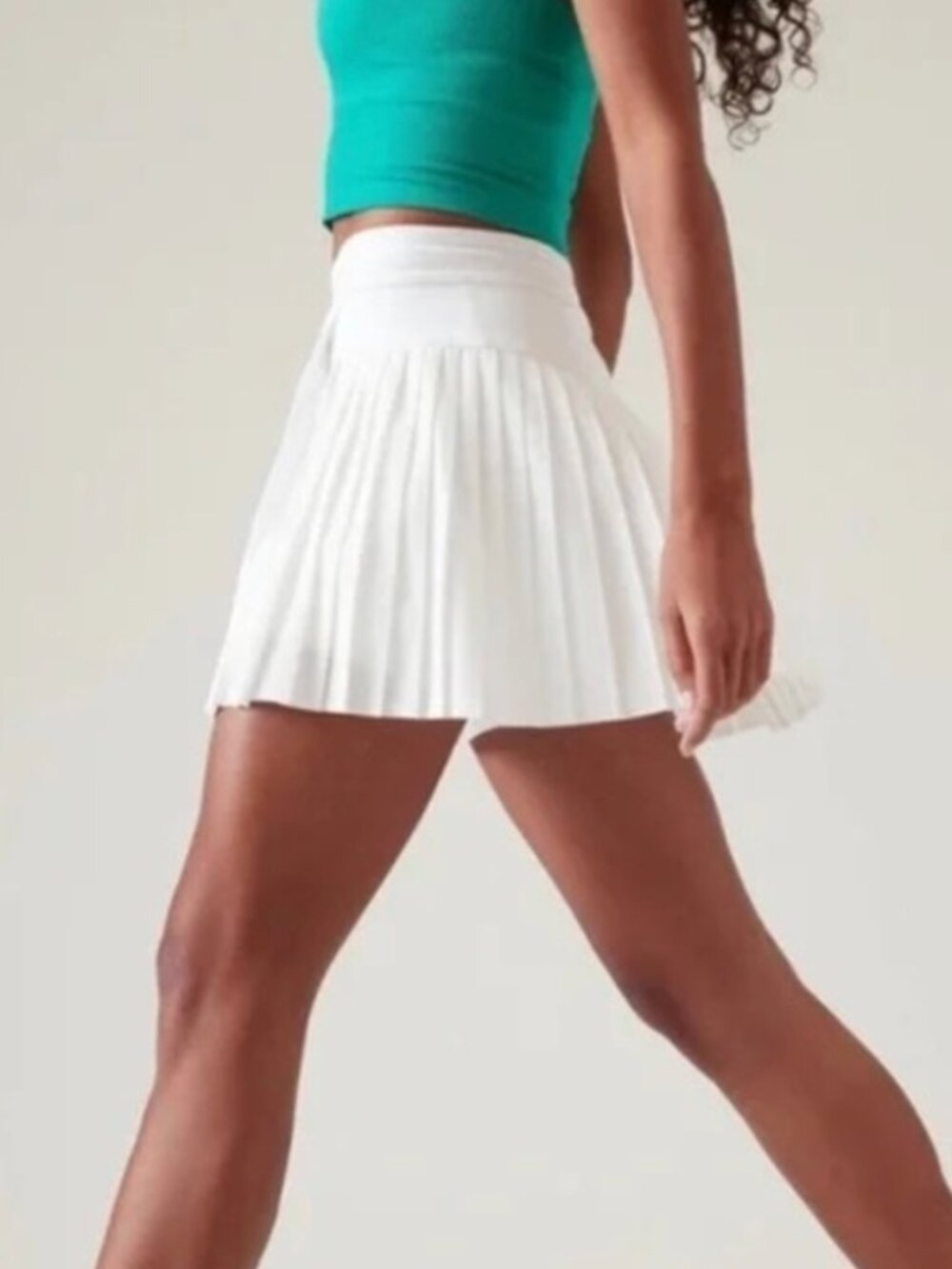 Athleta Advantage Skort White Pleated Tennis Skirt xl